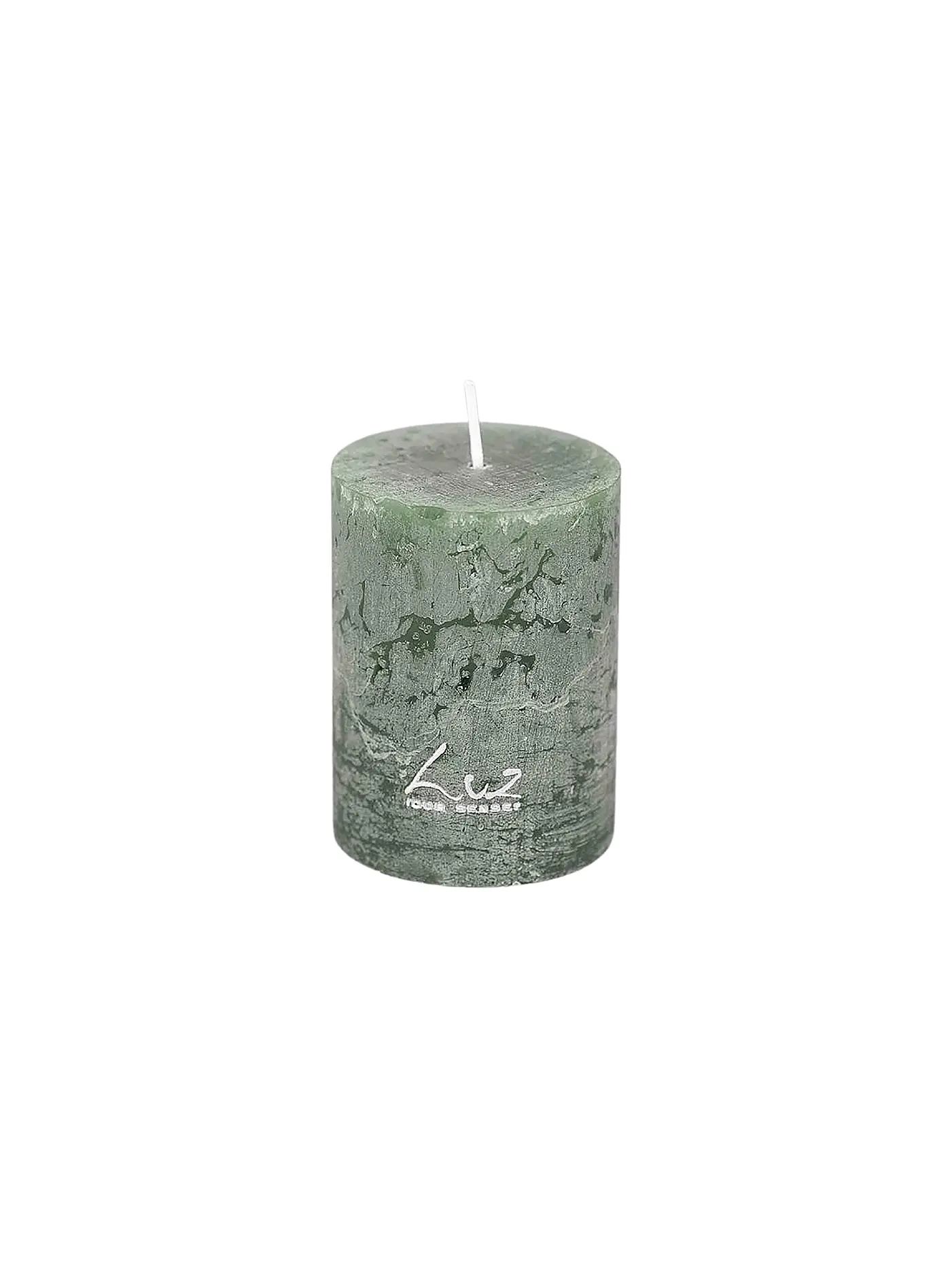 RASTELI | Stumpenkerze Rustik 6x8cm Luz Your Senses Eiben / Dunkelgruen | 
